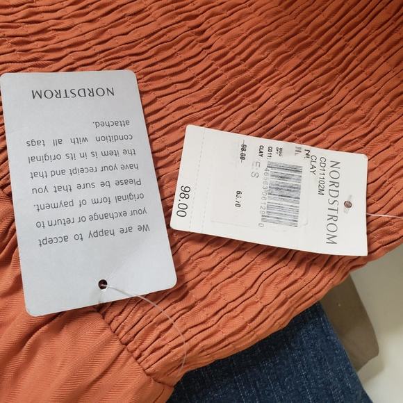 New NSR smocked orange midi ruffled straps sun dress size small - Picture 7 of 12